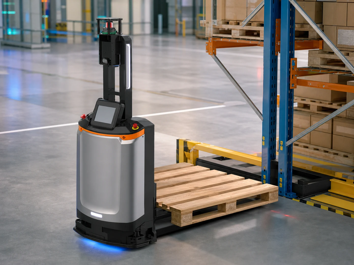 Mobiler FMR-Gabelstaplerroboter im Einsatz