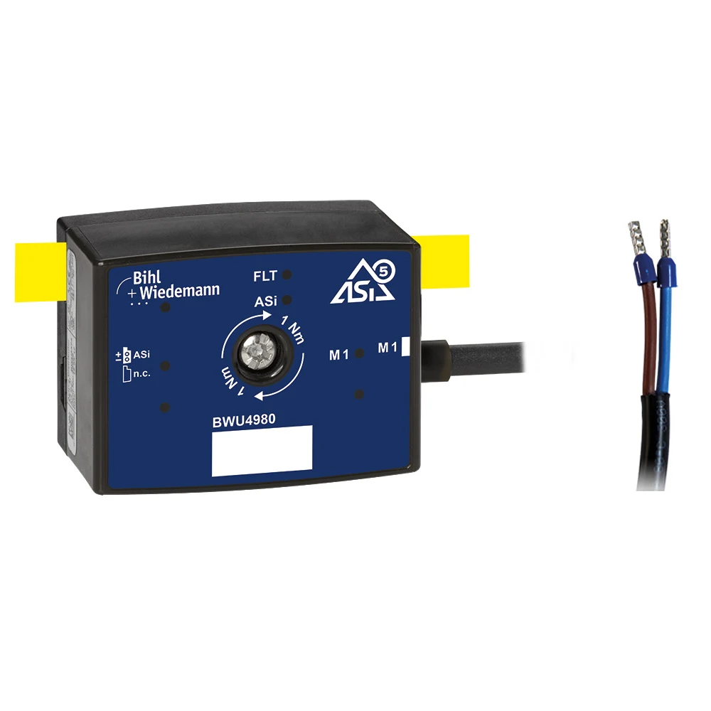 Offizielle Produktansicht des Bihl+Wiedemann BWU4980 ASi-5-Motormoduls für AC-Antriebe mit RS485-Schnittstelle