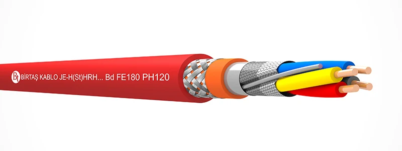 Birtaş JE-H St HRH FE180 PH120 feuerbeständiges Installationskabel mit Geflechtbewehrung