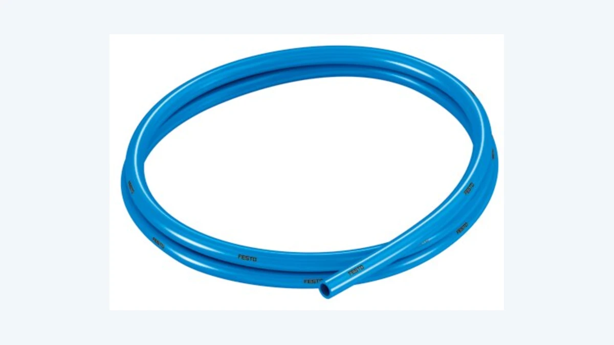 Offizielle Produktansicht des blauen Pneumatikschlauchs Festo PUN-H aus Polyurethan