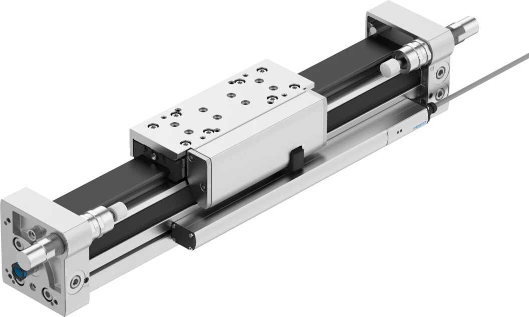 Offizielle Produktansicht des kolbenstangenlosen Linearantriebs Festo DGCI mit Wegmessung