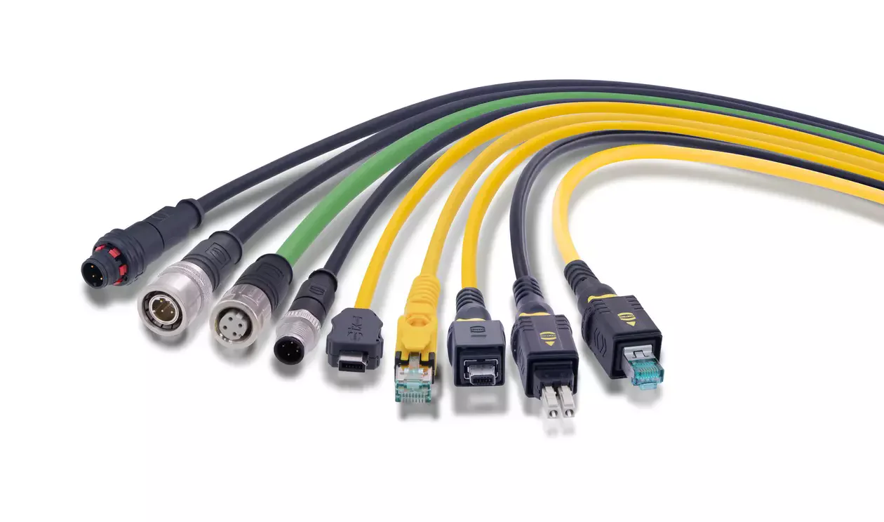 Konfektionierte HARTING-Systemkabel für Leistung, Signal und Daten
