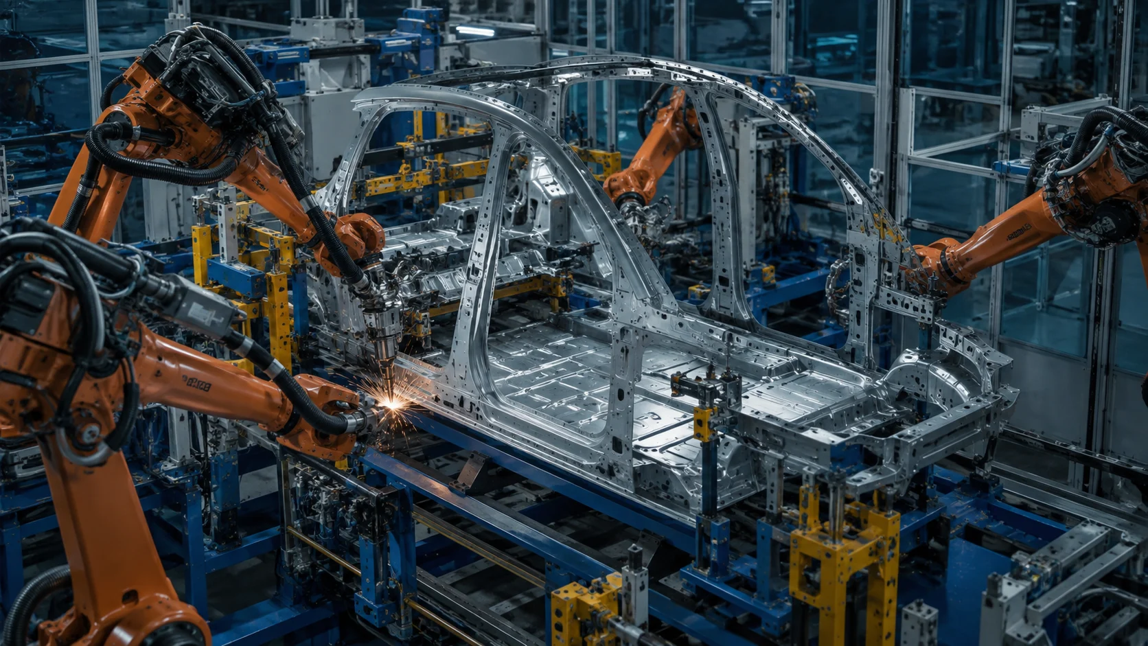 Roboterlinien für Seitenwände und Unterboden: Karosseriegeometrie sichern