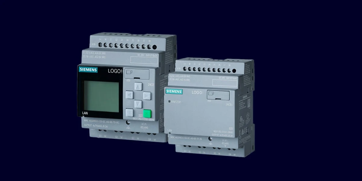 Offizielle Produktansicht der Siemens LOGO! 9-Basismodule mit und ohne Display