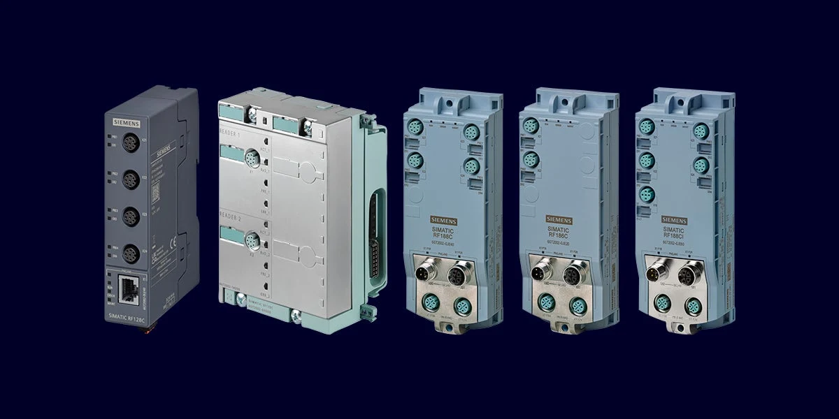 Offizielle Produktansicht der Siemens SIMATIC RF100C RFID-Kommunikationsmodulfamilie